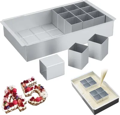 Produktbild von Backform Zahlen Groß Verstellbar Aluminium Backformen Antihaft Zahlenbackform Buchstaben Zahlen Backform Kuchenform für Number Cake DIY Backen
