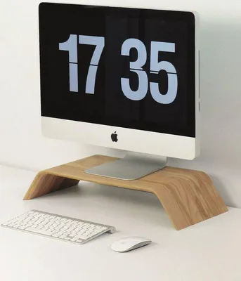 Produktbild von adambaba Monitorständer Buchenholz ergonomisch 54 x 23 x 10 cm Natur
