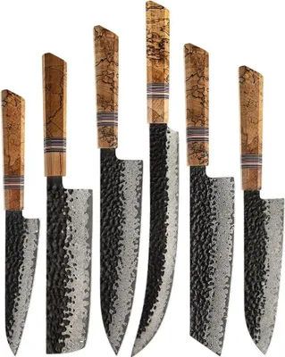 Produktbild von Set Damast Küchenmesser Zenkai – Eleganz in Braun für Ihre Küche KP37435