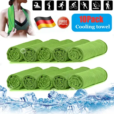 Produktbild von 10X Kühlendes Sporthandtuch Fitness Abkühlung Handtuch Kühlhandtuch Kühltuch Cooling Towel Sport Fitness Sporthandtücher