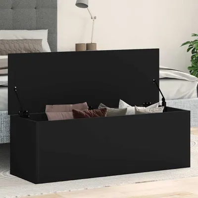 Produktbild von vidaXL Truhlica čierna 102x35x35 cm materiál na báze dreva