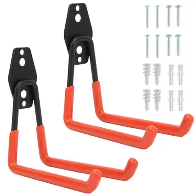 Produktbild von 2x Doppelhaken Allzweckhaken Haken Wandhaken gummiert Garagenhaken, bis zu 30 kg