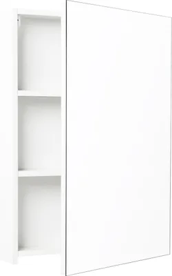 Produktbild von Domodomo Weißer wandmontierter Badezimmerschrank mit Spiegel Reflection wandmontierter schmaler Badezimmerschrank, 3 Einlegeböden, Badezimmer