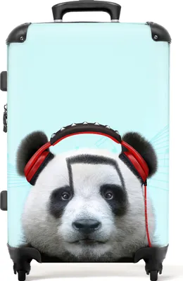 Produktbild von NoBoringSuitcases.com - Großer Koffer - Kinderkoffer Panda für Jungen und Mädchen geeignet - Reisekoffer mit 4 Rädern XL - Trolley auf Rädern - Gepäckrollkoffer große Kinder - Geräumiger Gepäckkoffer 20kg - Reisegepäck & Reisezubehör - Reisegepäck 72 LiterKoffer Mittelgroß 67x43x25 cm, 72L,