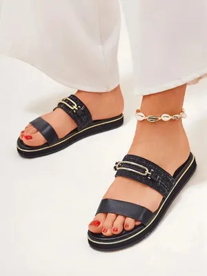 Produktbild von Royalfashion Damen-Pantoletten mit flacher Sohle Mamma, Größe 39