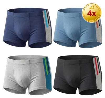 Produktbild von 4er-Pack Herren-Boxershorts aus Bambus – antibakteriell und atmungsaktiv – Größe L
