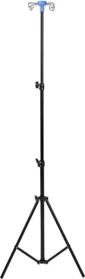 Produktbild von Klappbarer Infusionsständer mit 4 Haken – Infusionsständer aus Metall – Bodenständer 25 Fuß – 69 Fuß, höhenverstellbar – Tragbarer Infusionsständer für die häusliche Pflege in Kliniken mit Bonus (SCHWARZ).