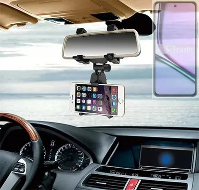 Produktbild von K-S-Trade Smartphone Halterung kompatibel mit Realme 12 Lite Rückspiegel Halterung schwarz Auto Halterung KFZ Halter