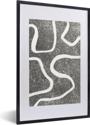 Produktbild von MuchoWow® Gerahmtes Poster Abstrakt - Minimalismus - Design 40x60 cm - Poster mit Schwarzem Bilderrahmen Wandposter Rahmen Foto Bilder - Poster in Rahmen