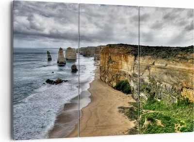 Produktbild von Bild auf Leinwand - Leinwandbild - Strand Ozean Landschaft - 165x110cm - Wand Bild - Wanddeko - Leinwanddruck - Bilder - Kunstdruck - Wanddekoration - Leinwand bilder - Wandkunst - CE165x110-0141
