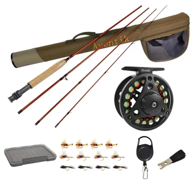 Produktbild von Aventik Extreme Fliegenfischer-Komplettset, Starter-Set mit Fliegenrute und Roll
