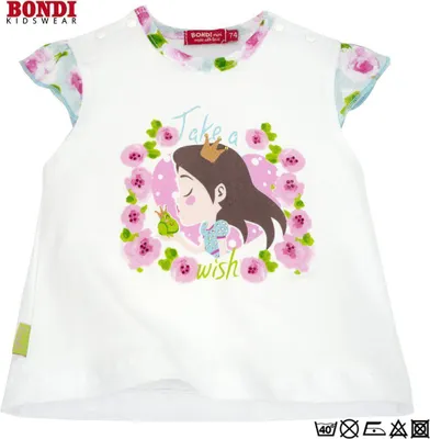 Produktbild von Bondi Baby T-Shirt „Froschkönig“ – Weiß mit Glitter und Strassdetails Gr. 086
