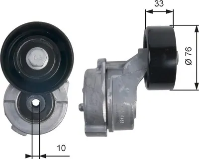 Produktbild von GATES T39134 Spannrolle Keilrippenriemen 76mm für KIA SORENTO I (JC) für HYUNDAI H-1 Travel (TQ)