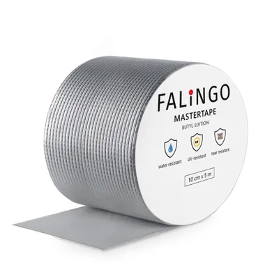 Produktbild von FALINGO Dichtungsband Wasserdichtes Klebeband, Butyl Klebeband für Dach, Wand, Fenster, Rohr (10 cm x 5 m)