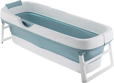Imagen del producto de Bañera plegable - Bañera portátil - Relajación en casa - Diseño que ahorra espacio - 118 cm de largo - Color azul