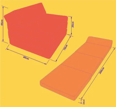 Obrázek produktu pro Skládací matrace 200 x 70 x 10 cm pro klidný spánek - Skládací matrace s podhlavníkem a snímatelným potahem LONDON