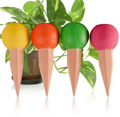 Imagen del producto de Solidchoice - Juego de 4 sistemas de riego para plantas con depósito en forma de cono - 150 ml