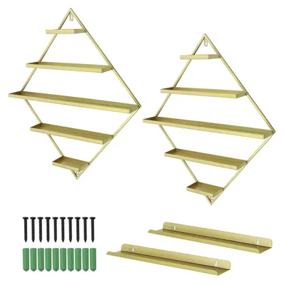 Produktbild von Nagellackregal - Wandmontiertes Display/Organizer - 5 Ebenen - Diamantform - Für Nagelstudio & Zuhause - Kosmetikaufbewahrung
