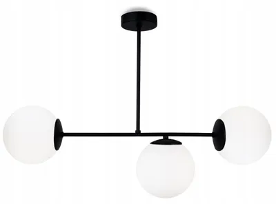 Obrázek produktu pro Závěsné svítidlo Loft Elegant s bílými skleněnými koulemi – moderní závěsná lampa, lustr, stropní svítidlo do obývacího pokoje a jídelny