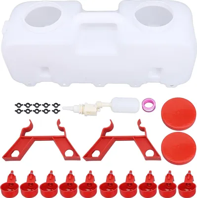 Image de Distributeur automatique d'eau pour poulets 10 litres de nourriture pour volailles avec 10 tasses pour canards grands