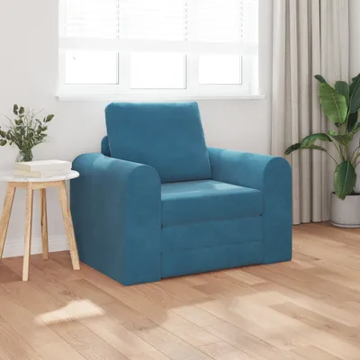 Produktbild von Boden Schlafsofa 2-in-1 Blau 98x71x83 cm, Schlafsofas DesignMöbel Neu