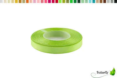 Produktbild von Satinband 12mm x 32m Rolle, Farbe:078 lindgrün