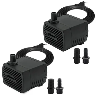 Productafbeelding van 2 x mini-waterpomp, 280 l/u, 4 W, instelbare waterhoeveelheid voor aquaria en tuinen