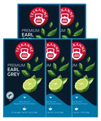 Zdjęcie produktu dla Teekanne, herbata czarna Earl Grey z bergamotką, 40g, opakowanie zawierające 5 torebek