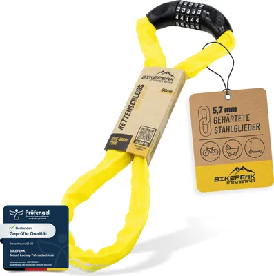 Produktbild von BikePeak Fahrradschloss 90 cm Zahlenschloss Kettenschloss mit 5-stelligem Zahlencode
