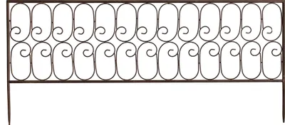 A metal garden border fence.