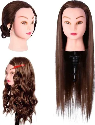 Produktbild von Trainingshoofd met Houder, Kunsthaar, Haarstyling, Kappersopleiding