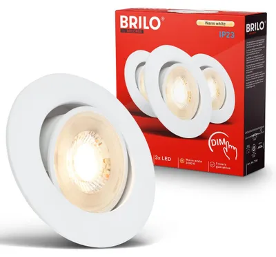 Produktbild von LED Einbaustrahler 68mm 3er Set Flach Dimmbar Einbauleuchten Einbauspot 230V