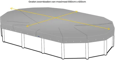 Produktbild von W'eau Pool Abdeckplane Oval 660 x 420 cm Blau Robust für Schwimmbecken