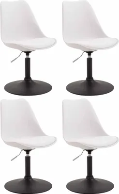 Produktbild von CLP 4er Set Esszimmerstühle Maverick Kunststoff drehbar und stufenlos verstellbar weiß Gestell Farbe schwarz
