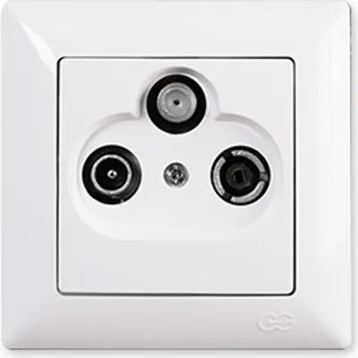 Produktbild von Gunsan Visage Multimedia Sat TV Radio Durchgangsdose Antennendose Weiss