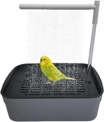 Produktbild von Vogelbad, automatische Papageienbadewanne, Duschbad, elektrisches Haustierbad mit USB-Anschluss, automatische Papageienbadewanne mit Armaturen, Zubehör