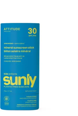 Immagine prodotto di Crema Solare Minerale SPF 30 per Bambini, Senza Profumo, Sunly, ATTITUDE