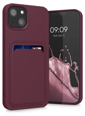 Produktbild von kwmobile Handyhülle für Apple iPhone 13 Hülle mit Kartenfach - TPU Case - Kabelloses Laden - Schutzhülle Cover in Tawny Red