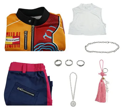 Produktbild von Anime-Dämonenjäger-Kostümset, inspiriert von Rumi, Cosplay-Outfit im koreanischen Stil, Verkleidungsuniform für Mädchen, Halloween-Comic-Party, XXL