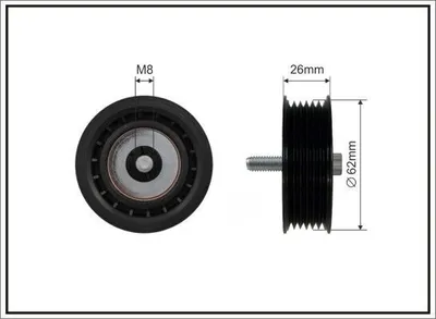 Produktbild von CAFFARO 317-00 Umlenkrolle Keilrippenriemen 62mm passend für MERCEDES-BENZ C-Klasse Limousine (W204) E-Klasse Limousine (W211) C-Klasse T-modell