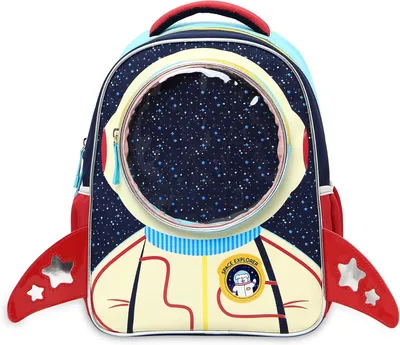 Productafbeelding van Kinderrugzak blauw, schoolrugzak cartoon astronaut, voor school