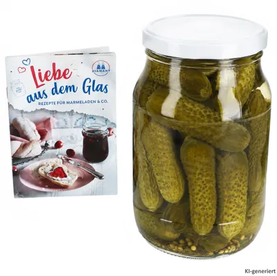 Produktbild von Einmachglas 1,7L Vorratsglas TO100 Deckel weiß Rezeptheft Einkochen