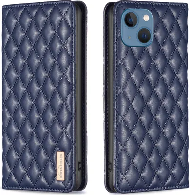 Produktbild von iPhone 13 Hülle, Elegant Bookstyle Flip Leder Kartenfächer Schutzhülle mit Ständer für iPhone 13 Blau
