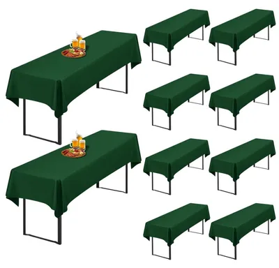 Obrázek produktu pro Potahy na pulty pro pivo, 10 kusů, tmavě zelené, polyester, rozměry 250x100 cm, univerzální, vhodné pro pulty o šířce 50/70 cm