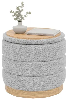 Productafbeelding van Bijzettafel - Klapkruk - Chenille - Zilvergrijs - 39 x 39 x 37 cm