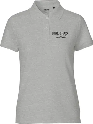 Produktbild von Huuraa Damen Polo Shirt Ruhrgebiet verliebt XS Sport Grey Bio Baumwolle Fairtrade Poloshirt Geschenkidee