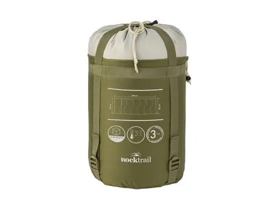 Produktbild von Rocktrail Wärmender Schlafsack 200 x 80cm Deckenschlafsack Kompressions Packsack Grün NEU
