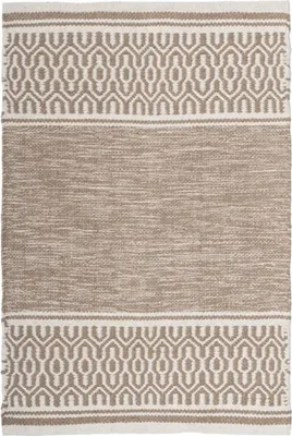 Produktbild von HowHomely | Teppich - Badematte - 60 x 90 cm - Baumwolle - braun beige - Boho-Stil