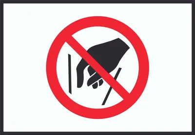 Produktbild von Hineinfassen verboten Symbol Schild A5 Rückseite selbstklebend