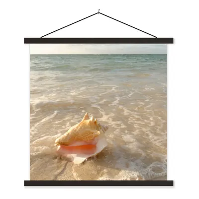 Produktbild von MuchoWow® Textilposter Muschel - Meer - Himmel 40x40 cm mit schwarzem Rahmen - Fotos